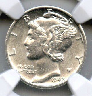 1942/41-D Mercury Silver Dime NGC AU 58 Certified - Denver Mint - C646