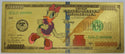 Daisy Duck Walt Disney $1000000 Note Novelty 24K Gold Foil Plated Bill - LH290