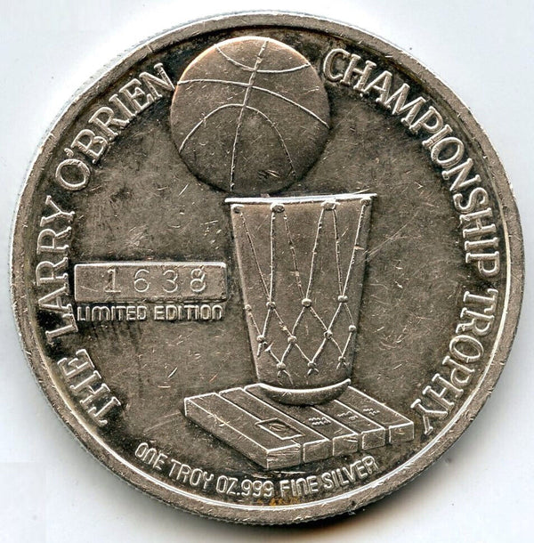 Chicago Bulls 1991 World Champions 999 Silver 1 oz Medal Round - A137
