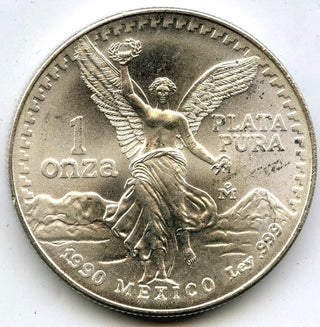 1990 Mexico 1 Onza 999 Silver Plata Pura Coin - Estados Unidos Mexicanos - B545