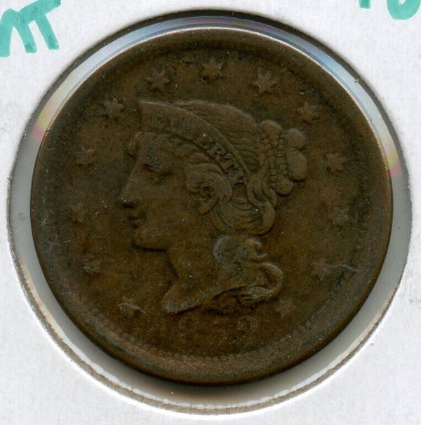 1852 P Braided Hair Large Cent 1C Philadelphia Mint -ER20