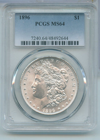 1896-P Silver Morgan Dollar $1 PCGS MS64 Philadelphia Mint - KR661