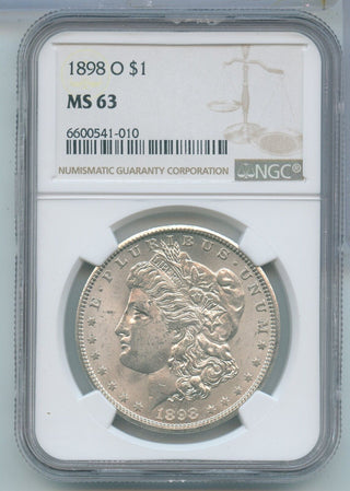 1898-O Silver Morgan Dollar $1 NGC MS63 New Orleans Mint - KR667