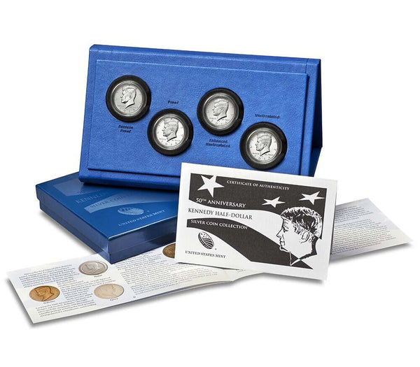 2014 Kennedy Silver Half Dollar Set of 4 Coins COA & Box Included  -DM672