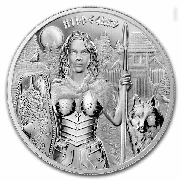 2022 Germania Valkyries Hildegard 1 Oz 999 Silver Coin w/ COA Capsule - JN758