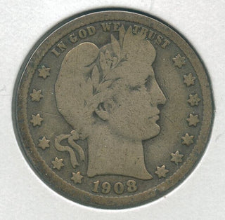 1908-P Silver Barber Quarter 25c Philadelphia Mint - KR158