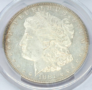 1881 Morgan Silver Dollar PCGS MS62 DMPL Toning Toned - Philadelphia Mint - E545