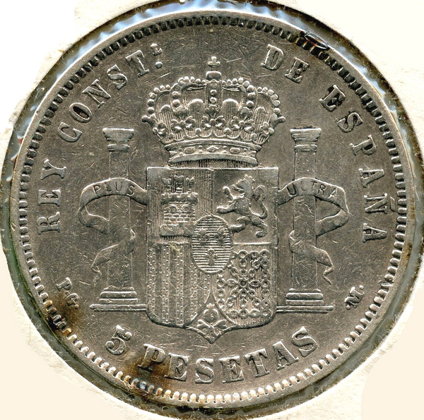 1891 Spain Coin 5 Pesetas - Alfonso XIII - Espana - A203