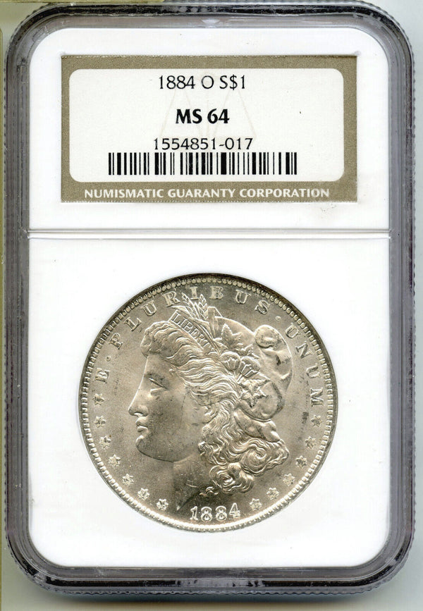 1884-O Morgan Silver Dollar NGC MS64 Certified $1 New Orleans Mint - B186