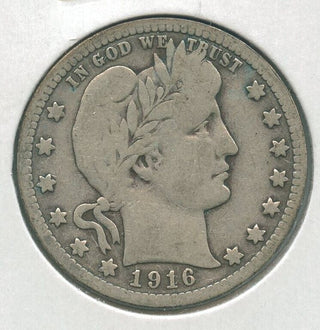 1916-D Silver Barber Quarter 25c Denver Mint - KR184