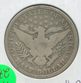 1907-S Silver Barber Half Dollar 50c San Francisco Mint  - KR282