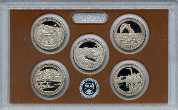 2014 United States America The Beautiful Quarters- Coin Proof Set - Mint