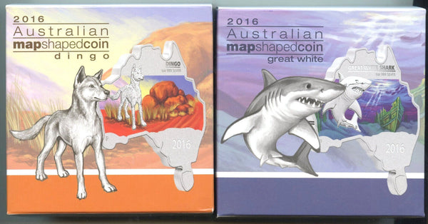 Australia 2012 - 2016 Map-Shaped 1 oz Silver Proof Set of (10) Coins OGP - CC848