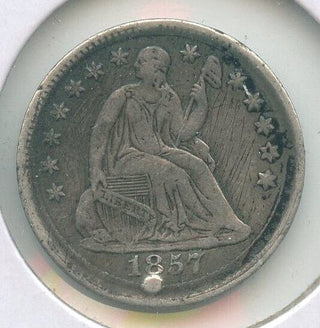 1857 P Silver Seated Liberty Half Dime Philadelphia Mint - ER144