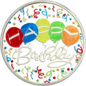 2023 Happy Birthday Balloons Enameled  1 Troy Oz Ounce 999 Silver Round Gift