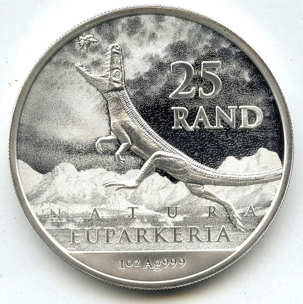 2019 South Africa Natura Euparkeria 1 oz Silver Proof Coin Dinosaur 25 Rand C235