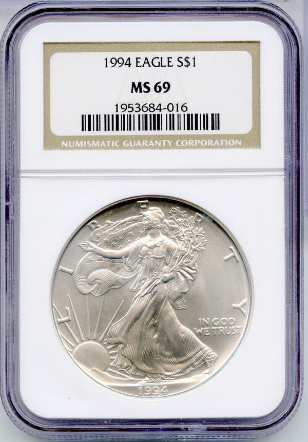 1993 American Eagle 1 oz Silver Dollar NGC MS 69 - DN404