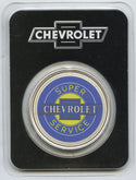 Chevrolet Super Service 999 Silver 1 oz Art Medal Car TEP Round GM Official B256