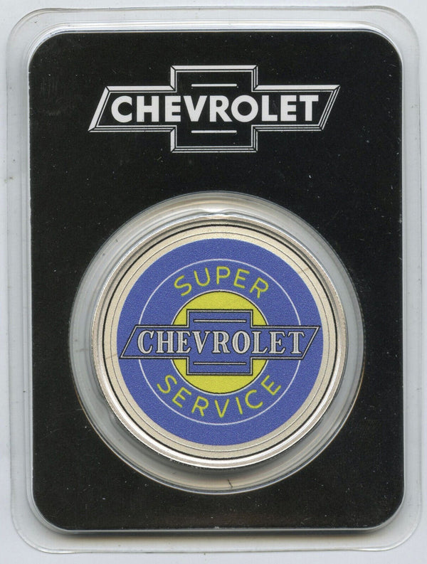Chevrolet Super Service 999 Silver 1 oz Art Medal Car TEP Round GM Official B256