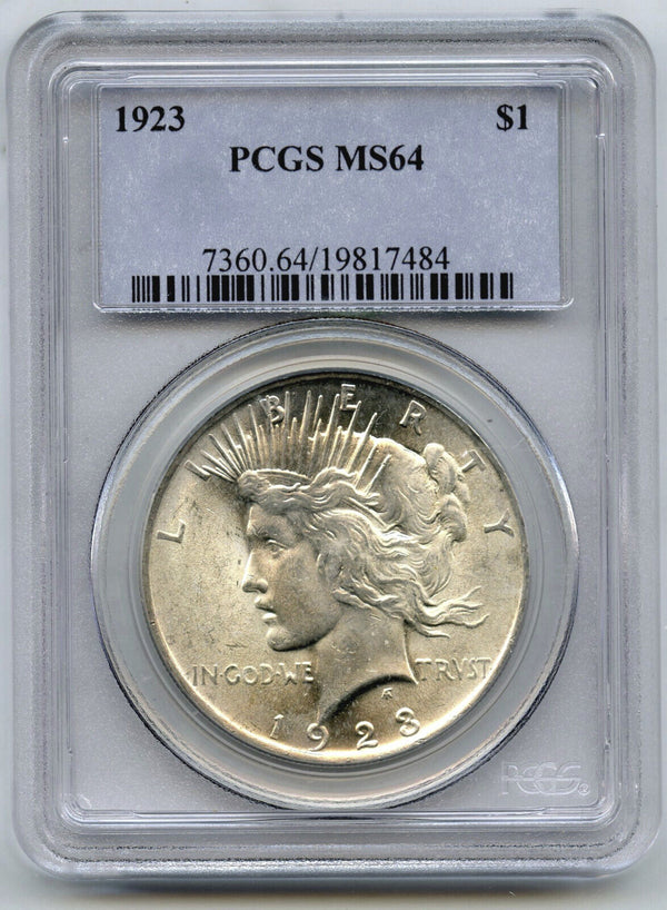1923 Peace Silver Dollar PCGS MS 64 Certified - Philadelphia Mint - C139