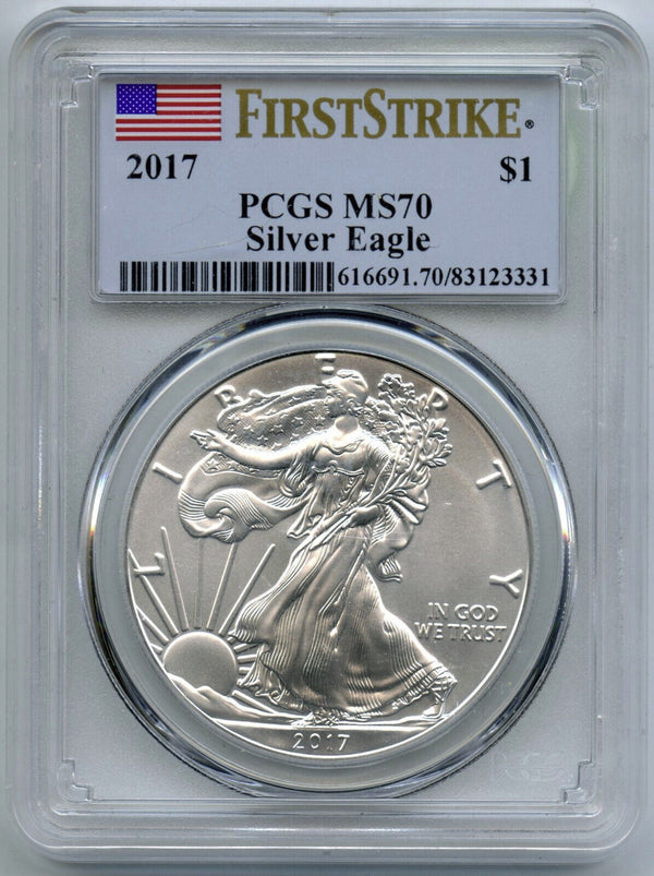 2017 American Eagle 1 oz Silver Dollar PCGS MS 70 First Strike - B359