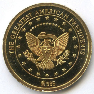 Ronald Reagan 14k Gold Mini Medal Round - Greatest American Presidents - E881