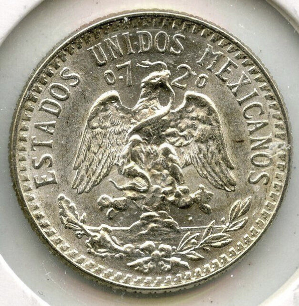1942 Mexico Silver Coin 20 Centavos Uncirculated Coin Moneda Plata - E99