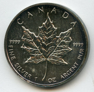 1990 Canada Maple Leaf 9999 Silver 1 oz $5 Coin Bullion - JM041