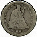 1878 Seated Liberty Silver Quarter - Philadelphia Mint - B924