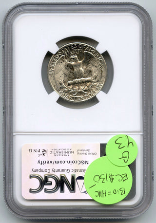 1938 Washington Silver Quarter NGC MS64 Certified - Philadelphia Mint - G43