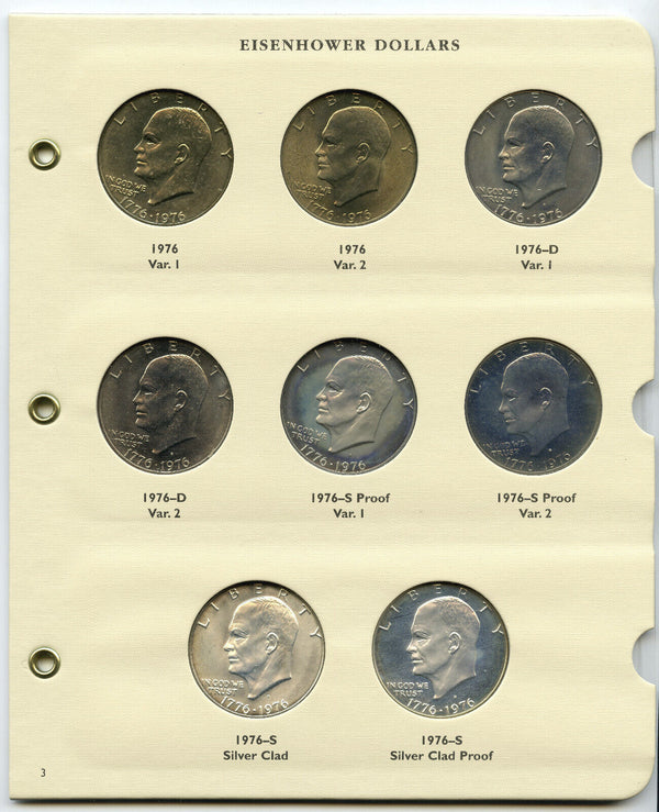 Eisenhower Dollars 1971 - 1978 Ike 33-Coin Set & Littleton Folder Album - E266