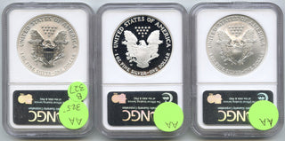 2006 American Eagle Silver Dollar 3-Coin Set NGC PF70 MS69 PF69 20th Ann - B327
