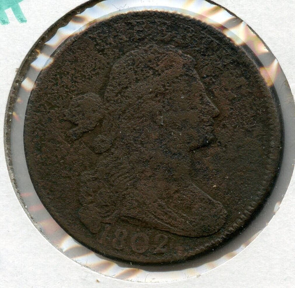 1802 Draped Bust Large Cent US Copper 1c Coin - JP122
