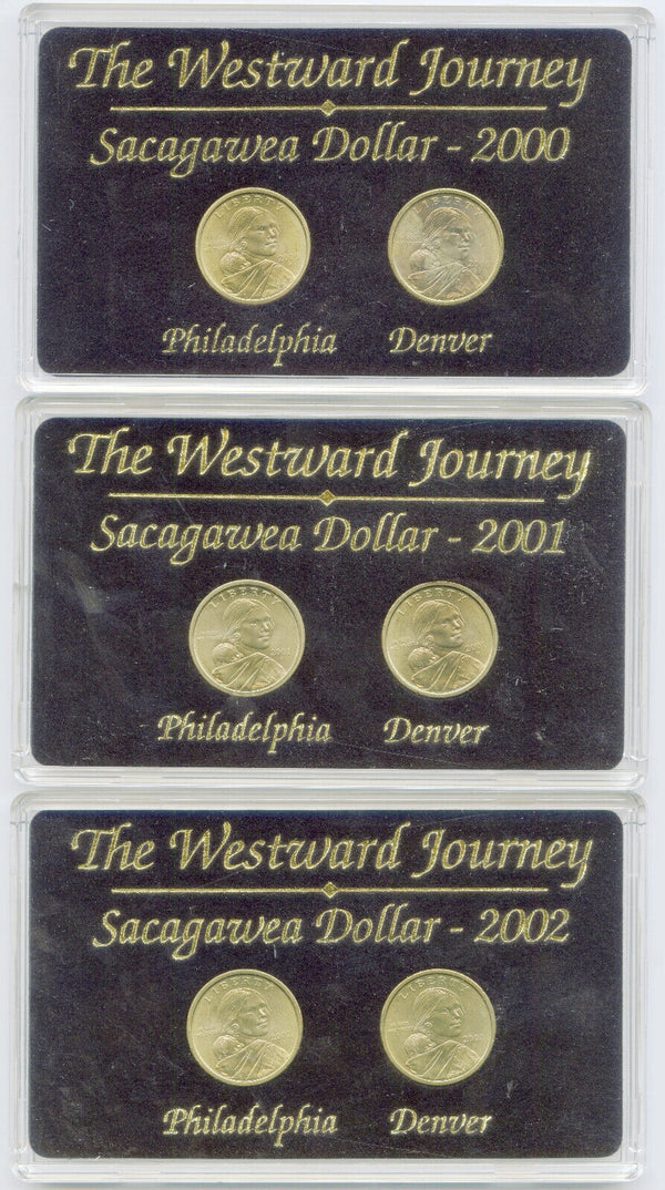 2000 - 2004 Sacagawea Dollar Westward Journey 5 Set 10 Coins