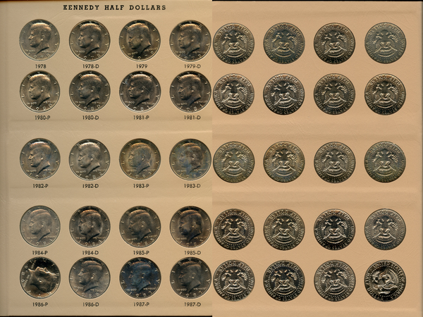 Kennedy Half Dollars 1964-2017 Dansco Album 100 Coin Set 50c Silver - JN722