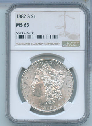 1882-S Morgan Silver Dollar $1 PCGS MS63 San Francisco Mint - KR590