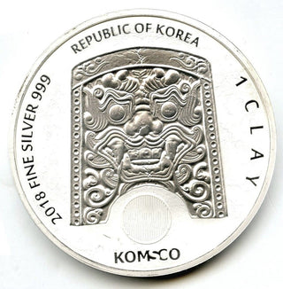 2018 Chiwoo Cheonwang 999 Silver 1 oz Clay Korea Bullion Coin - C344