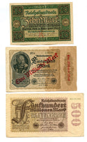 Lot of (14) German Currency Collection Notgeld Mark Pfennig Reichsbanknote CC732