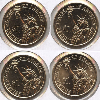 2013 Presidential Dollar 4-Coin Set McKinley Roosevelt Taft Wilson Philadelphia