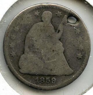 1859 Seated Liberty Half Dime - Hole Coin - C211