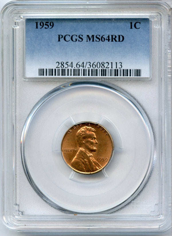 1959 Lincoln Memorial Cent PCGS MS64RD 1c Coin Certified - JN856