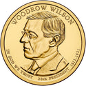 2013-D Woodrow Wilson Presidential Dollar - US Golden $1 Coin - Denver Mint