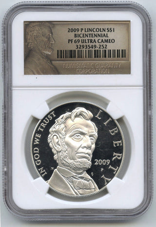 2009 Lincoln Bicentennial Proof Silver Dollar NGC PF69 Ultra Cameo - E987