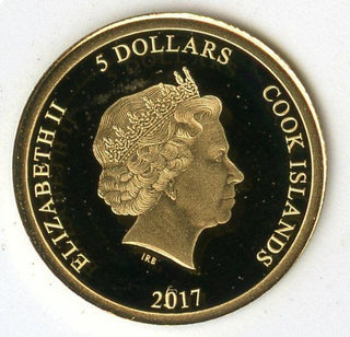 2017 Princess Diana $5 Gold Proof Coin Cook Islands #01 Queen of Hearts - BR147