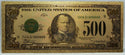 1928 $500 Federal Reserve McKinley Novelty 24K Gold Foil Plated Note 6