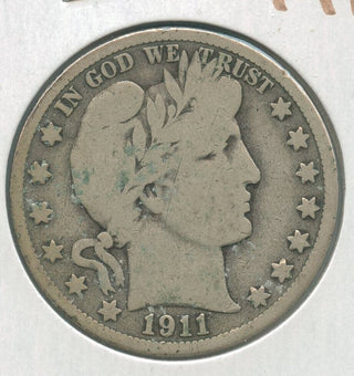 1911-D Silver Barber Half Dollar 50c Denver Mint  - KR316