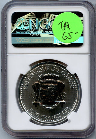2016 Congo Silverback Gorilla 999 Silver 1 oz NGC PL 69 Coin 5000 Francs - JN241