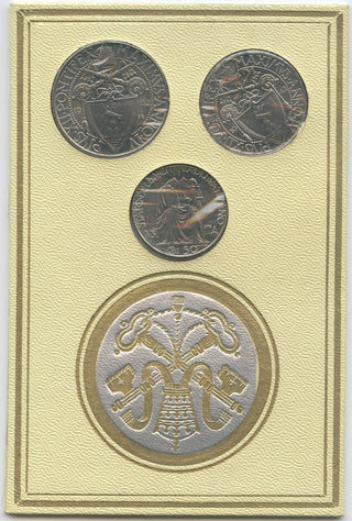 1942 Lira Set Vatican City Souvenir 3 Coins -DN540