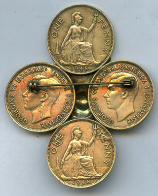 1948 Great Britain One Penny Medal Badge Cross Award - JK442
