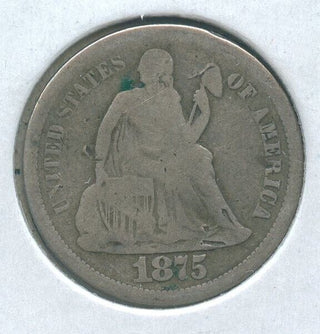 1875-S Silver Seated Liberty Dime 10c San Francisco Mint  - KR607